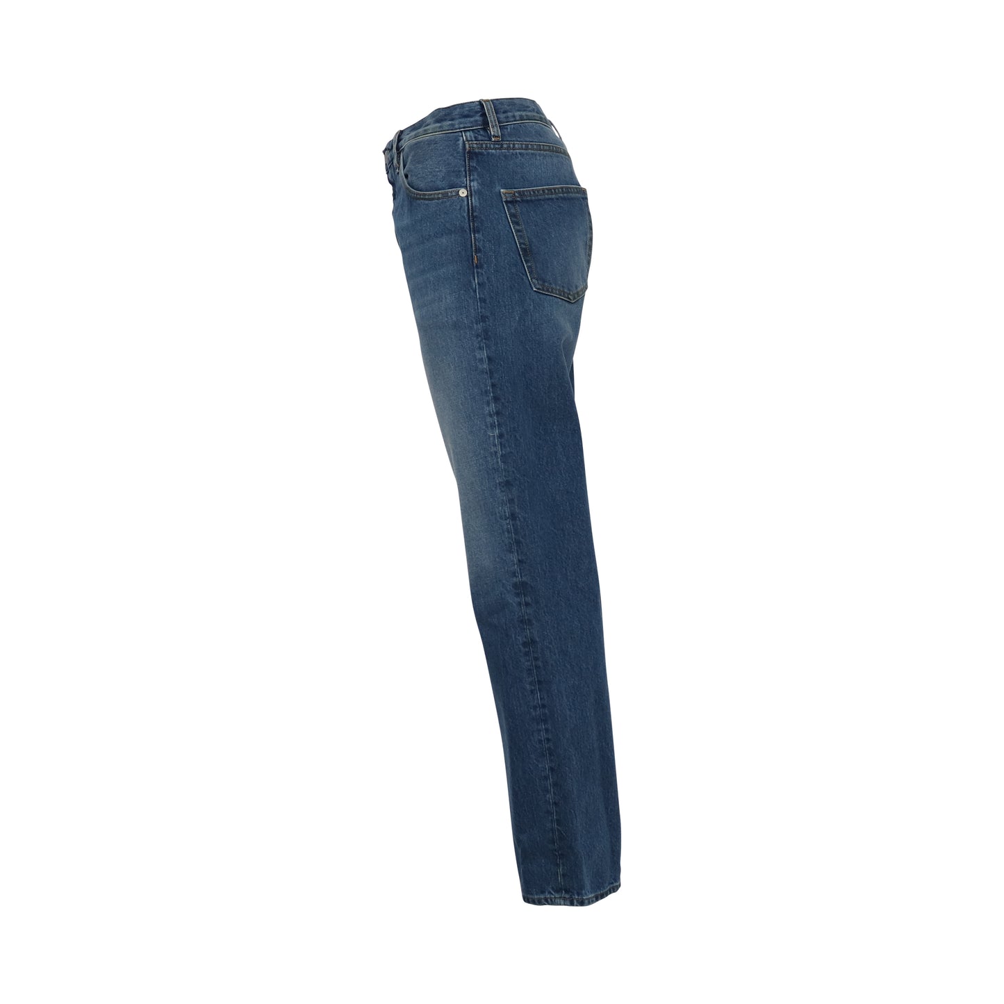 Mid-Rise Straight Leg Jeans in Blue