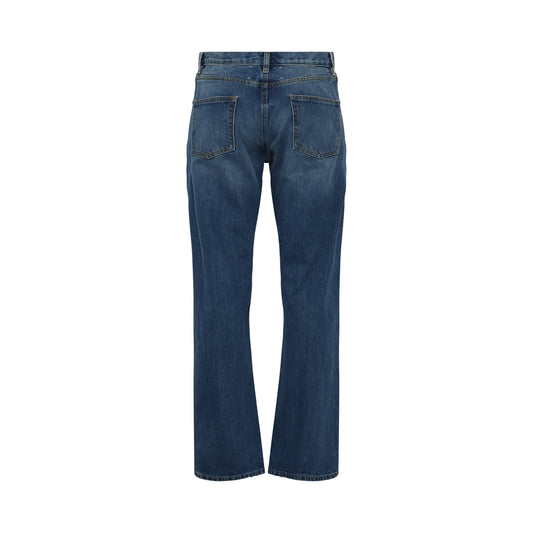 Mid-Rise Straight Leg Jeans in Blue