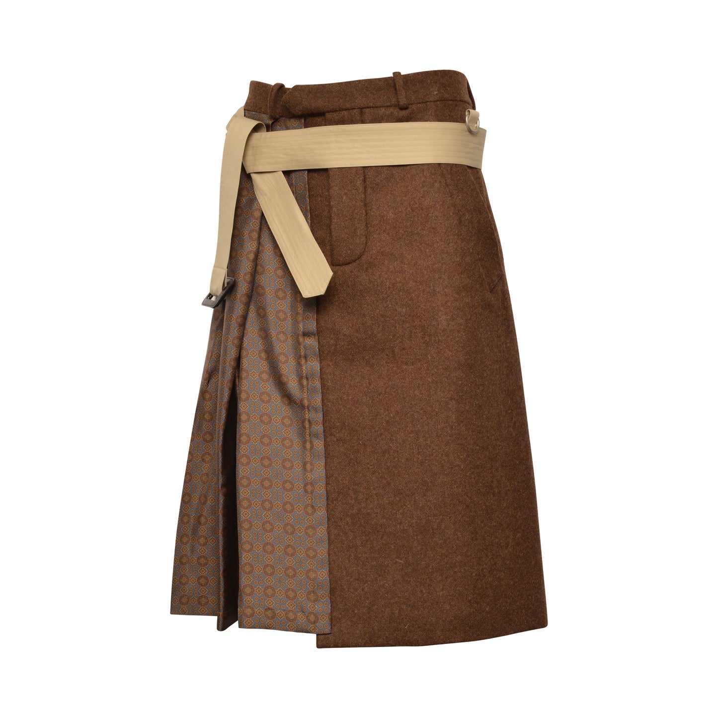 Trench A-Line Belt Skirt in Multicolor