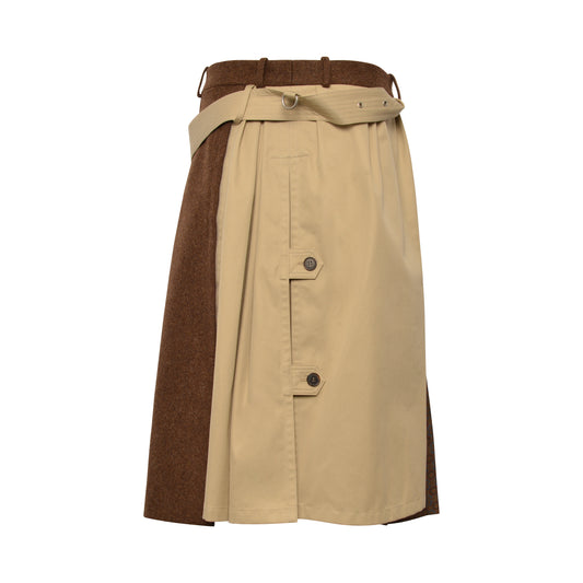 Trench A-Line Belt Skirt in Multicolor