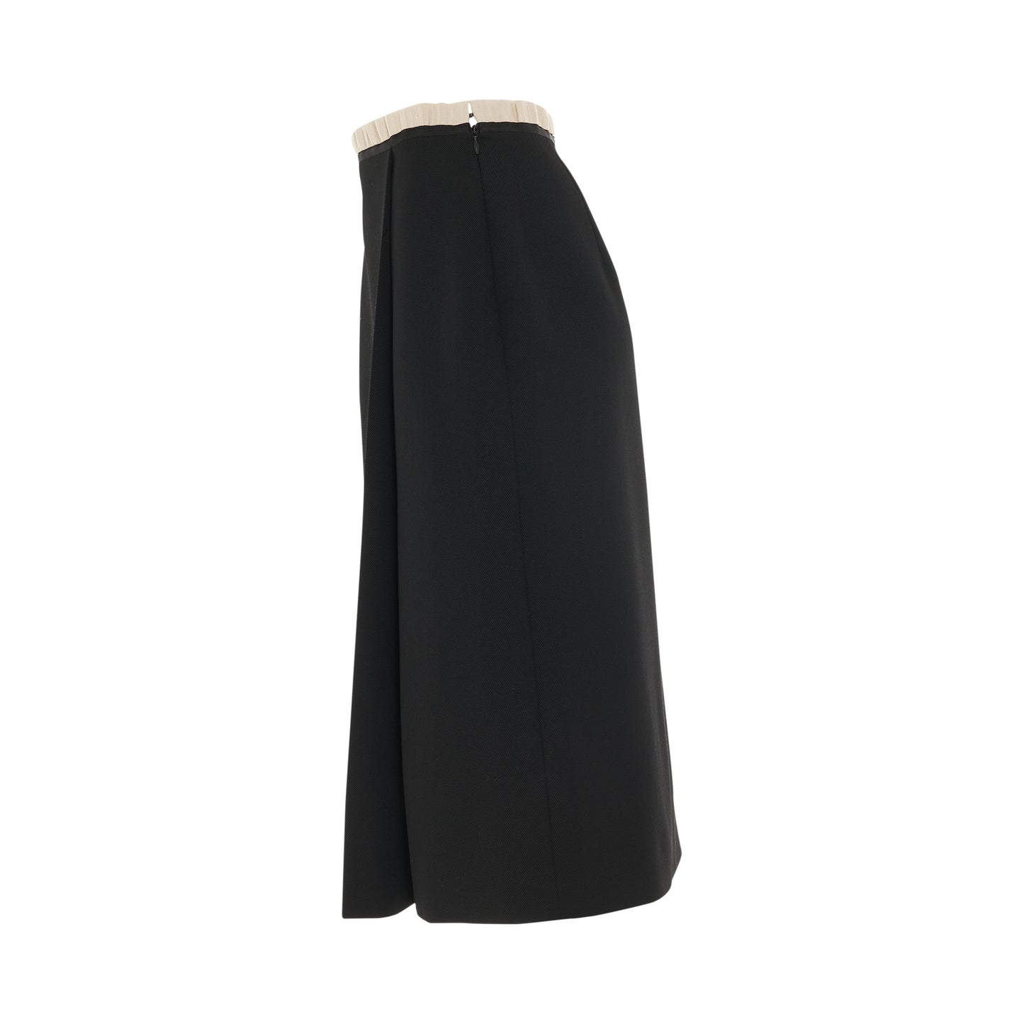 Wool Pencil Skirt in Black