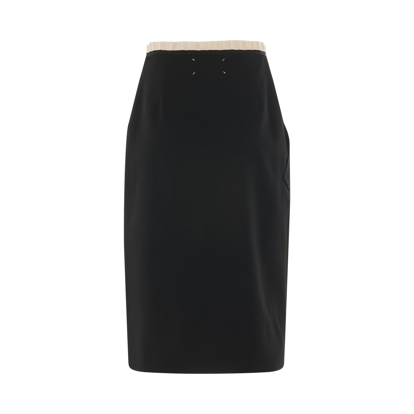 Wool Pencil Skirt in Black