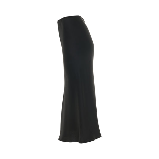 Straight Knee Length Skirt in Black