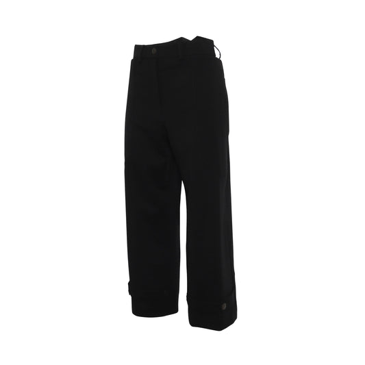 Cropped Trousers In Wool Black