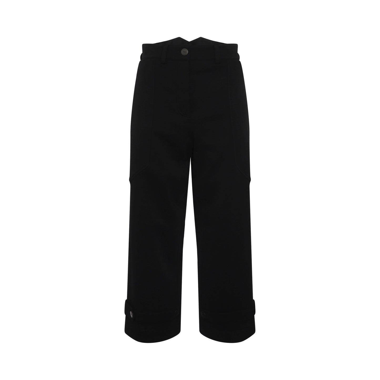 Cropped Trousers In Wool Black
