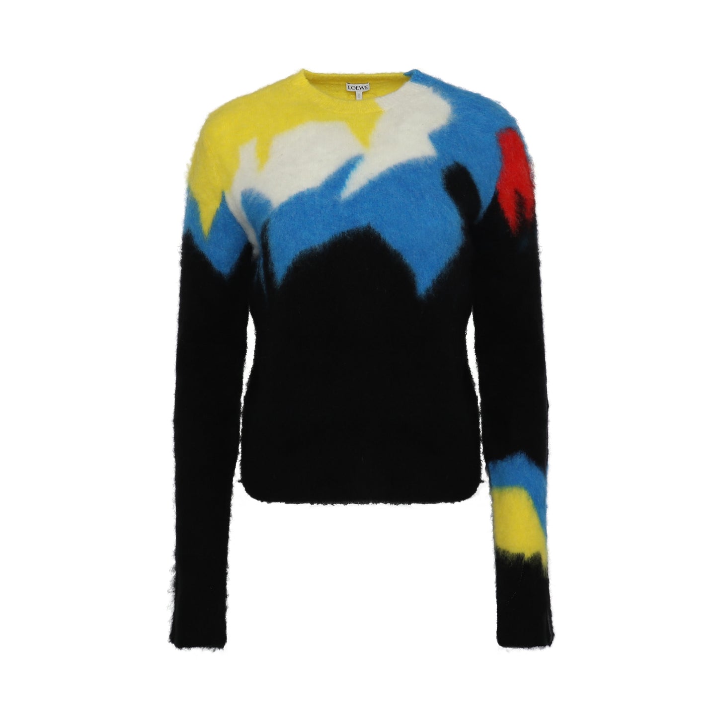 Intarsia Crewneck Sweater In Wool Black/Multicolor