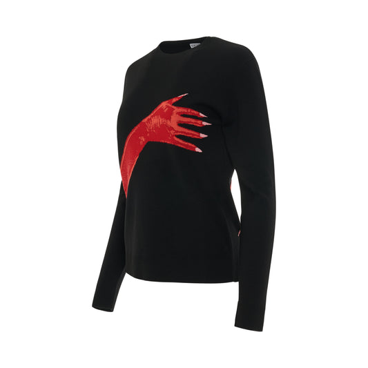 Glove Intarsia Wool Sweater in Black