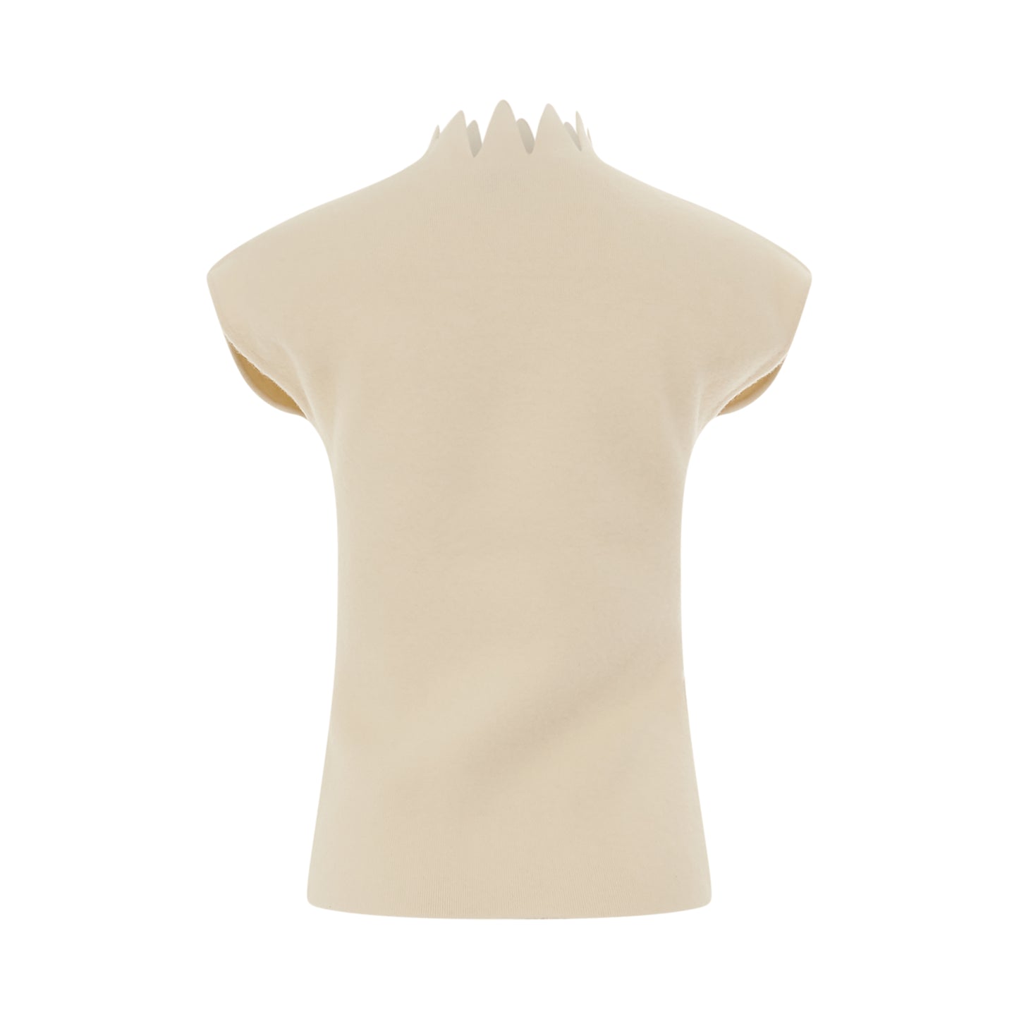 Pointy Collar Wool Top in Soft White