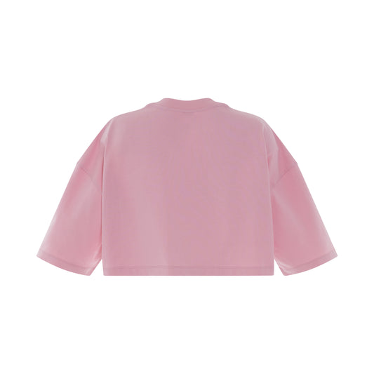 Cropped Anagram T-Shirt in Light Pink