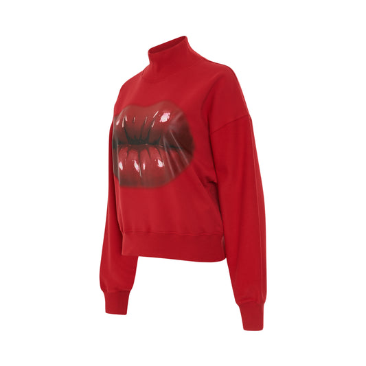 Lips Sweatshirt in Sanguine Red