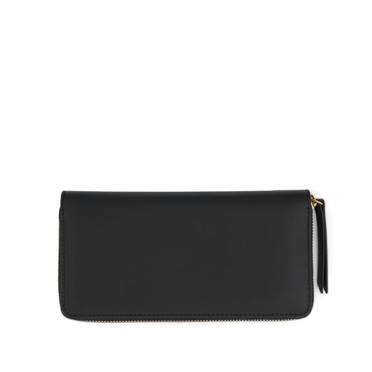 4 Stitch Long Zipped Wallet in Black