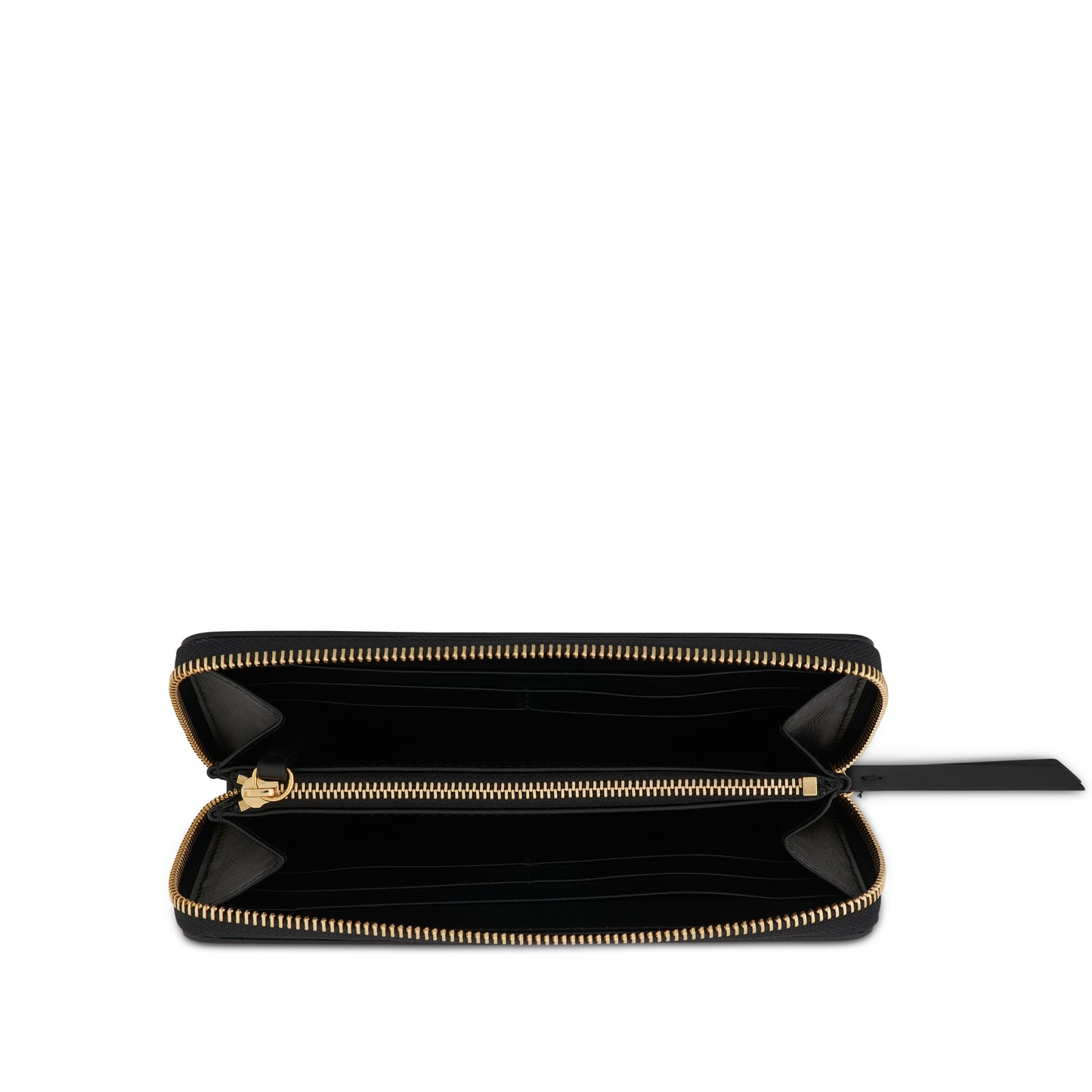 4 Stitch Long Zipped Wallet in Black