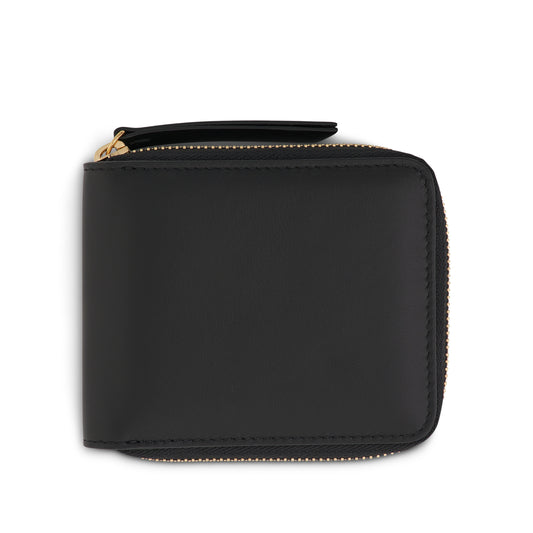 4 Stitch Medium Zip Around Wallet in Black