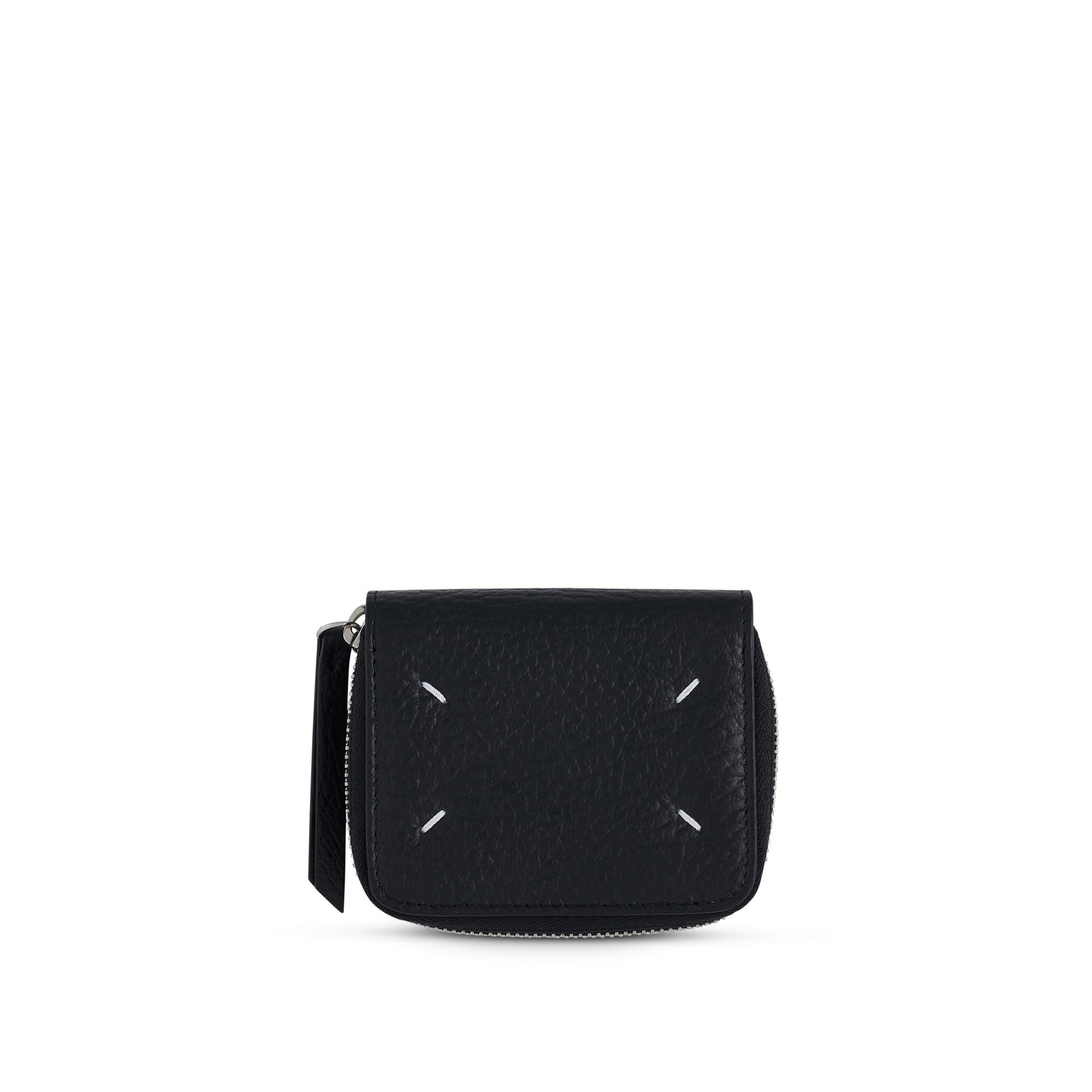 Compact Zip Around Wallet in Black