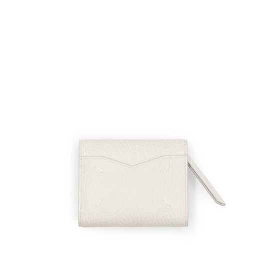 Four Stitch Tri-Fold Wallet in Greige