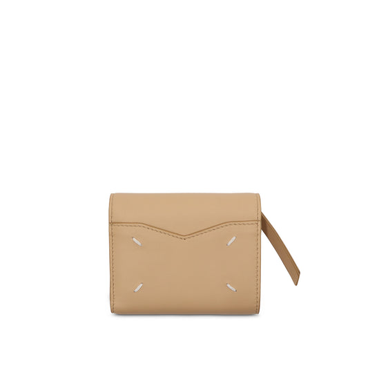 Four Stitch Tri-Fold Wallet in Nude