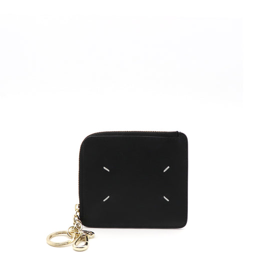 Four Stitch Key Chain Wallet in Black