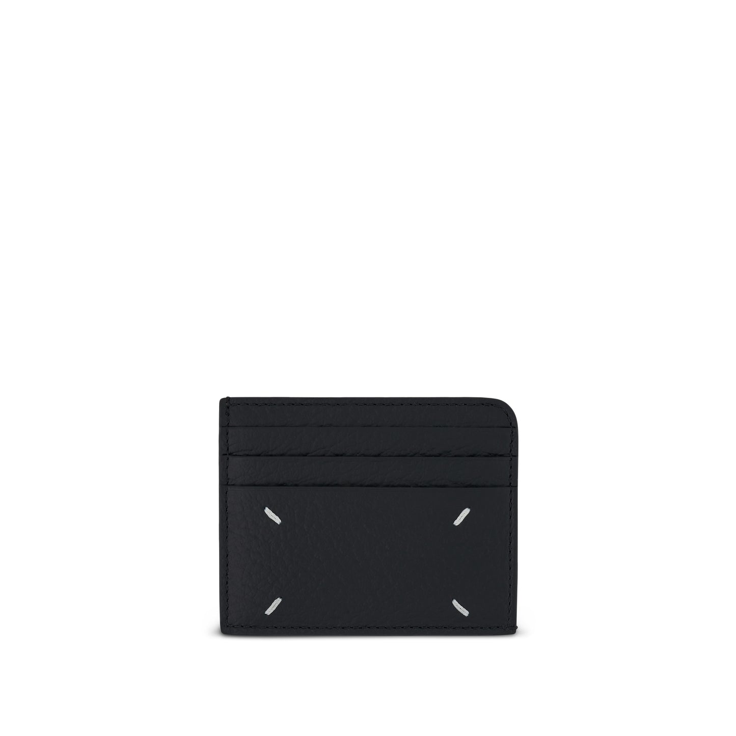 Leather Card Holder with Logo in Black