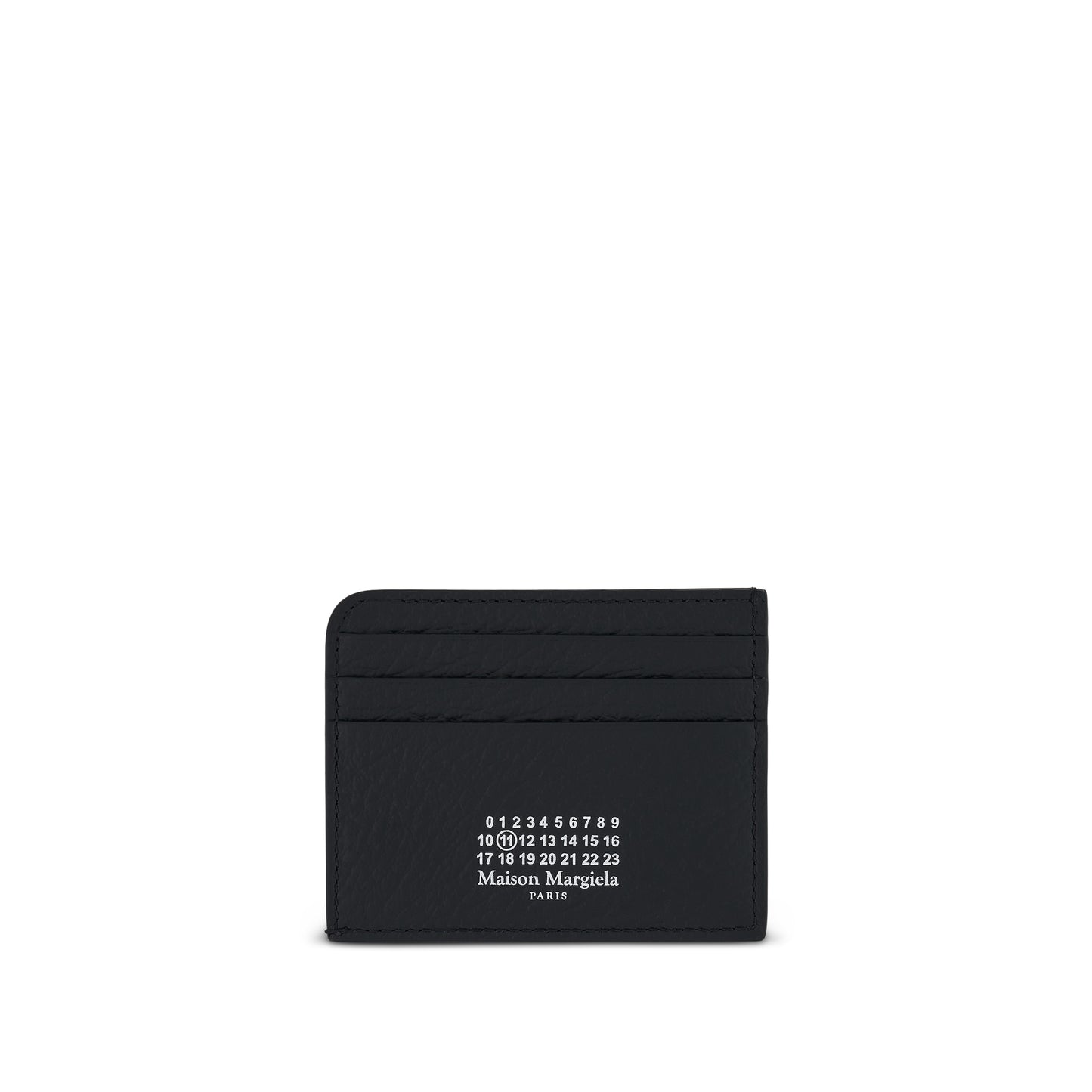 Leather Card Holder with Logo in Black