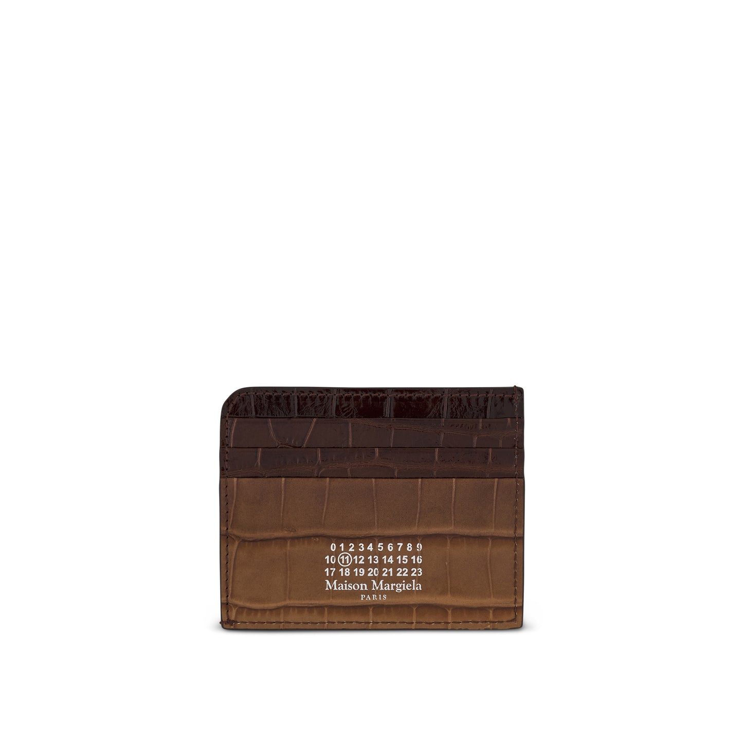 Leather Card Holder with Logo in Cognac