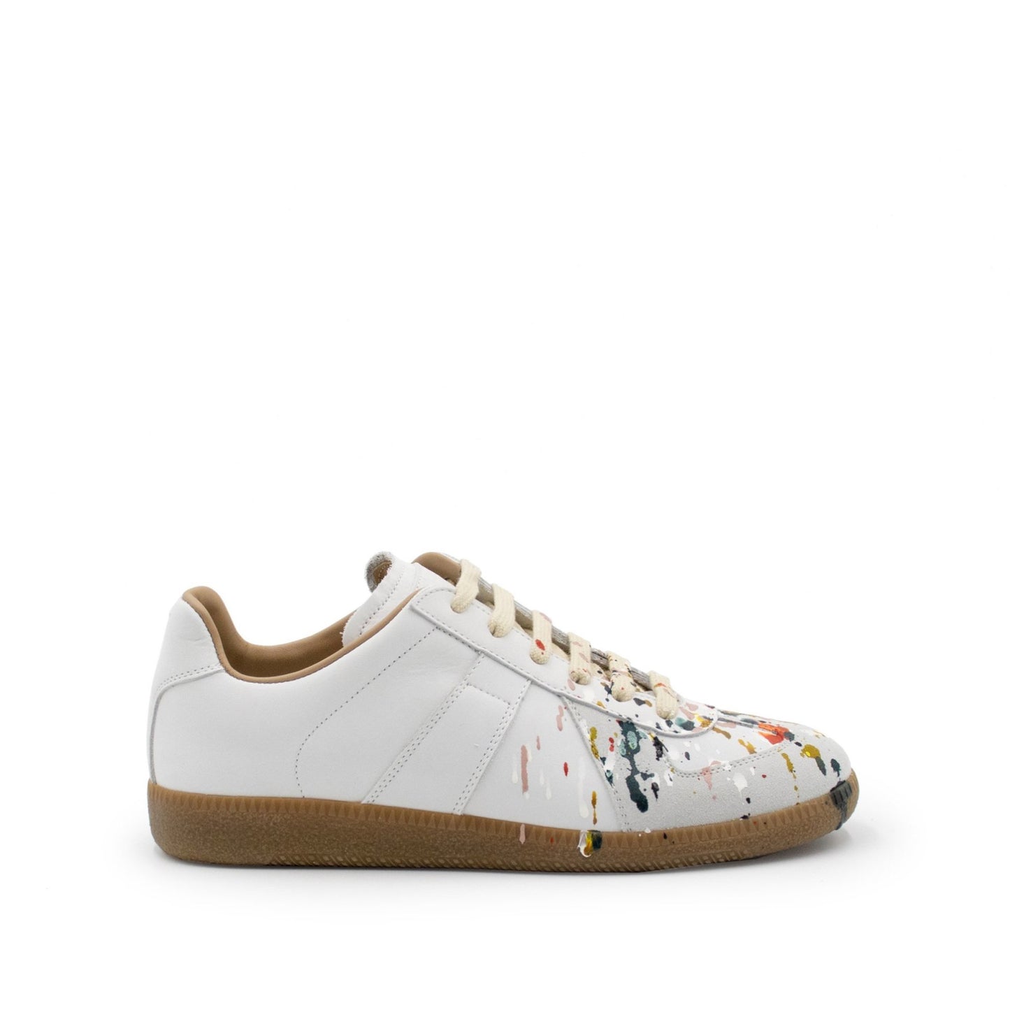 MAISON MARGIELA Replica Paint Drop Sneakers in White | MARAIS