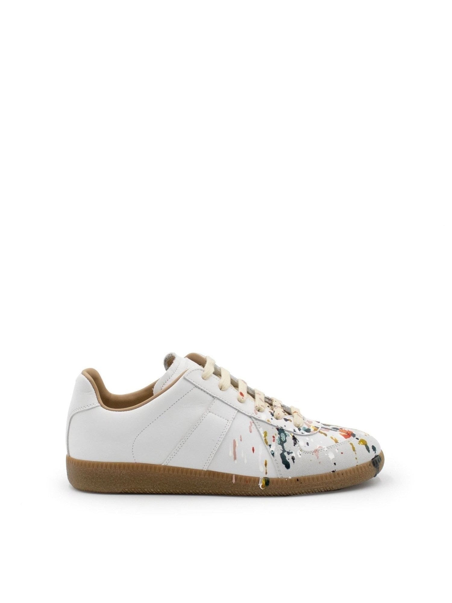 MAISON MARGIELA Replica Paint Drop Sneakers in White | MARAIS