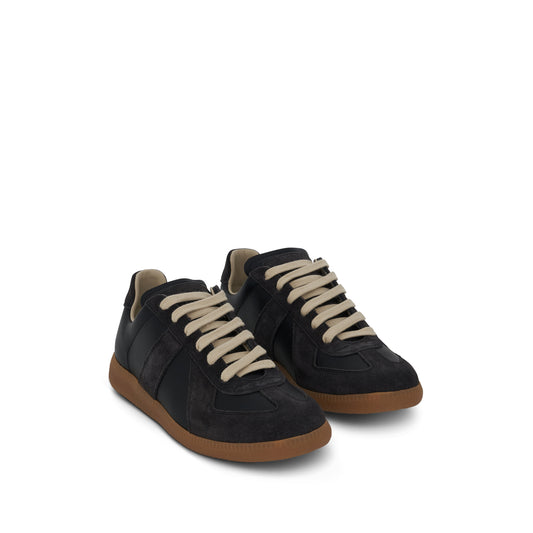 Replica Leather Sneakers in Black