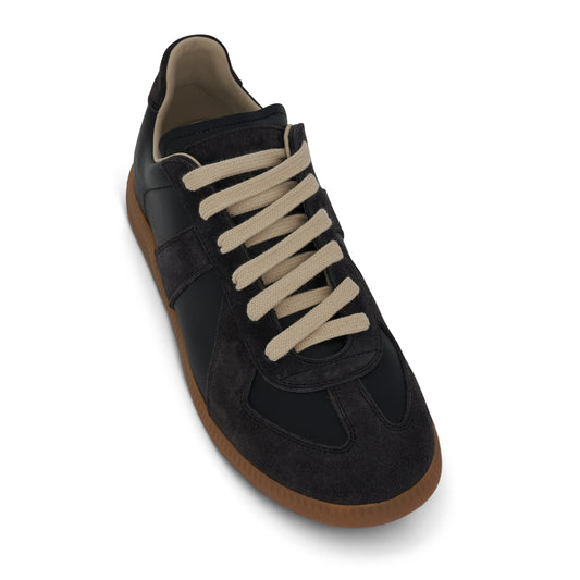 Replica Leather Sneakers in Black