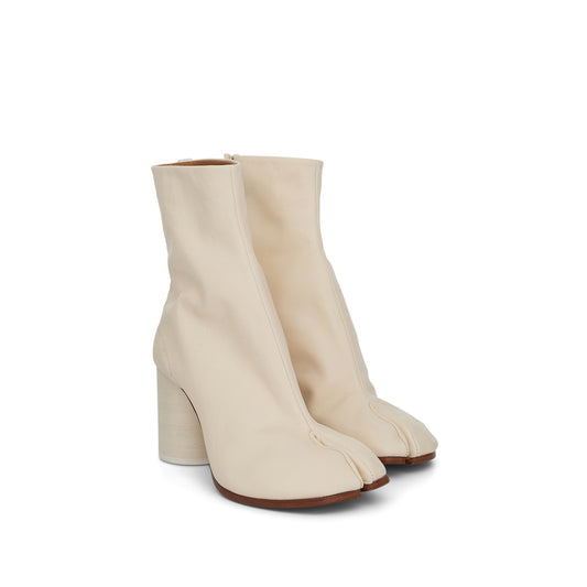 Tabi Ankle Boots 8cm Heel in White