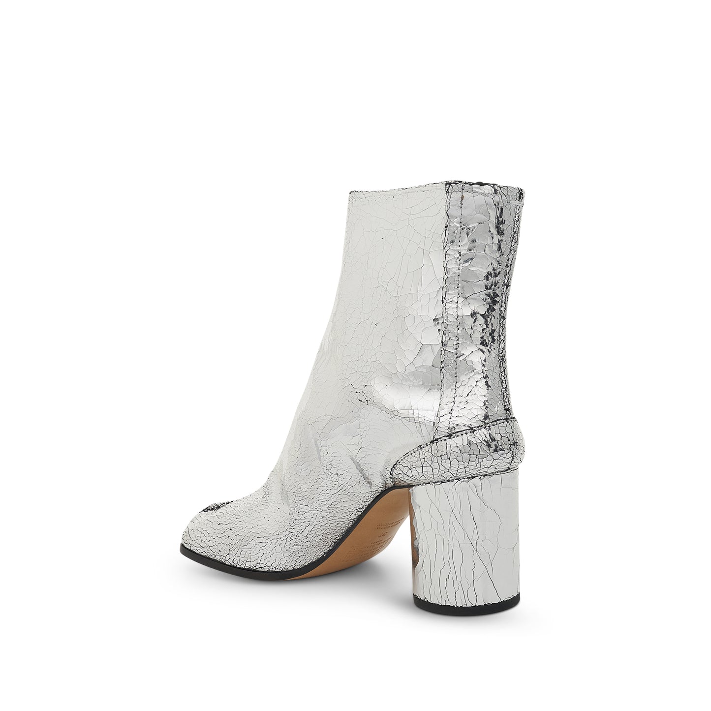 Tabi Mirror Ankle Boots 8cm in Silver