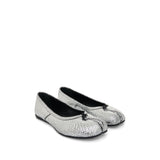 Tabi Mirror Ballerina Shoes in Silver Front View | MAISON MARGIELA