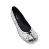 Tabi Mirror Ballerina Shoes in Silver Back View | MAISON MARGIELA
