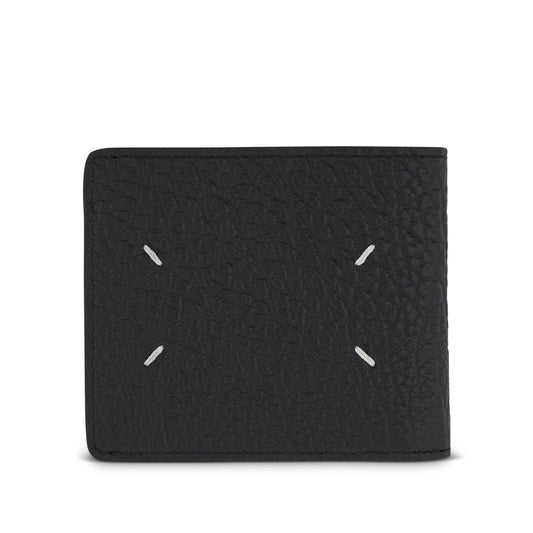 4 Stitch Bifold Wallet in Black