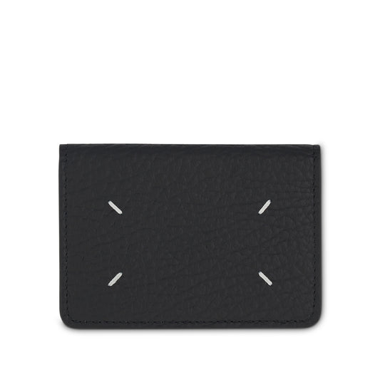 Four Stitch Logo Card Holder in Black