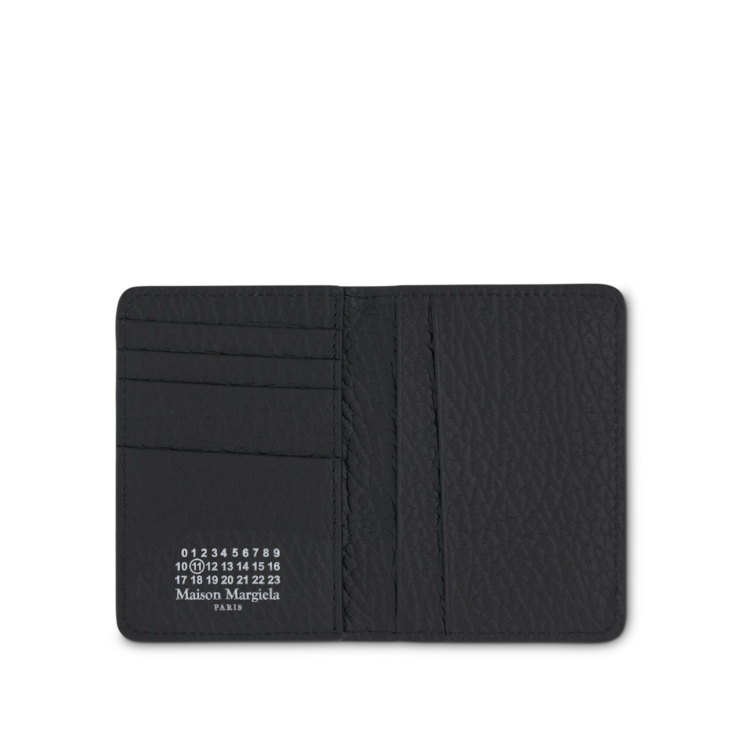 Four Stitch Logo Card Holder in Black