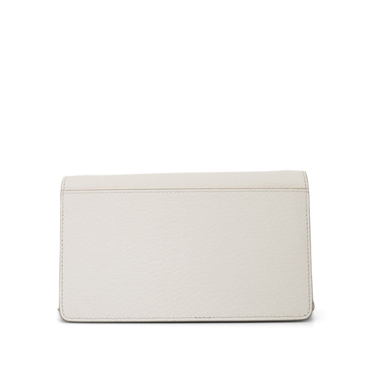 Four Stitches Chain Wallet in White