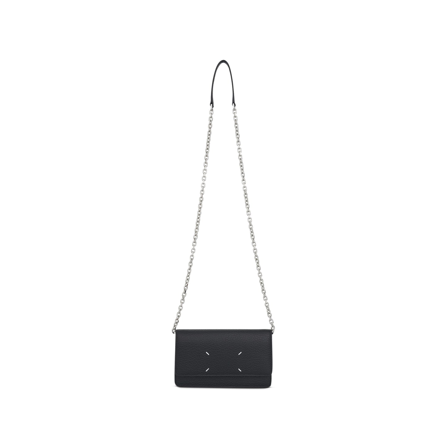 Four Stitches Chain Wallet in Black