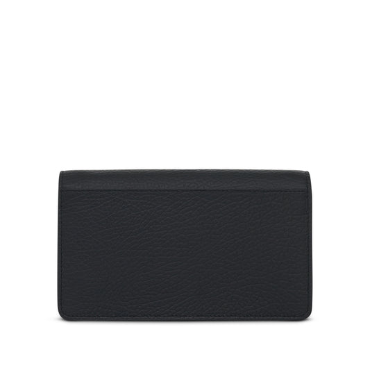 Four Stitches Chain Wallet in Black