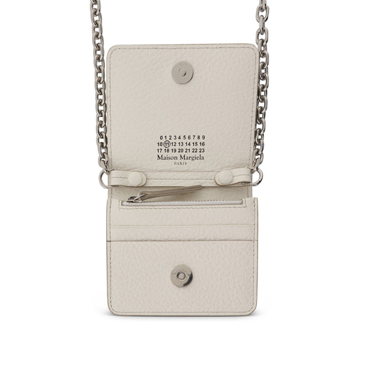 Four Stitches Chain Wallet in White