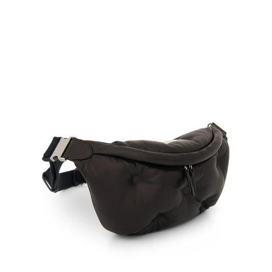 Glam Slam Leather Belt Bag in Black