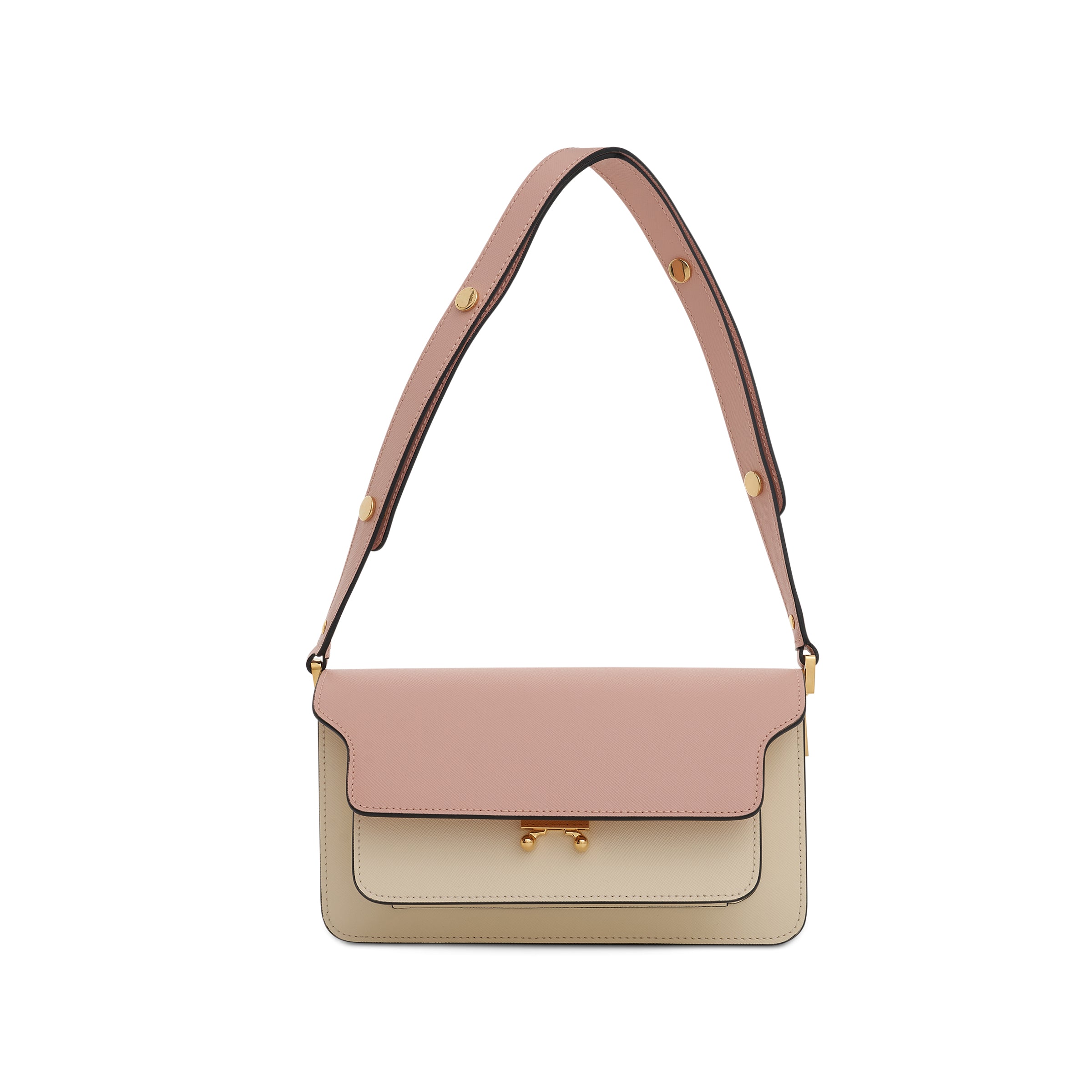 Trunk EW Saffiano Leather Bag in Camellia/Talc