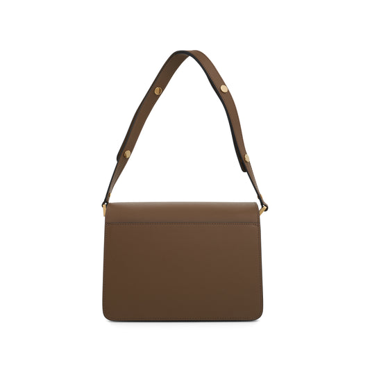 Trunk Medium Saffiano Leather Bag in Cigar