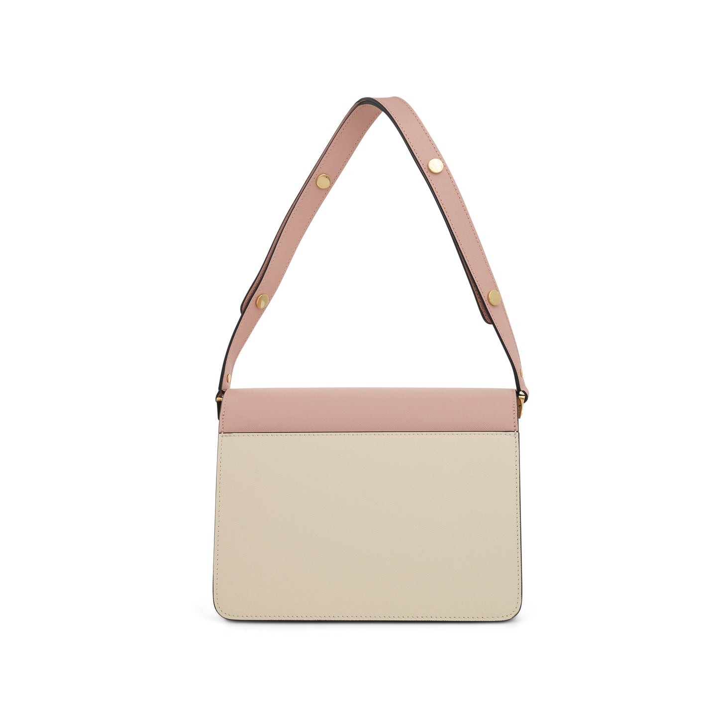 Trunk Medium Leather Bag in Camellia/Talc