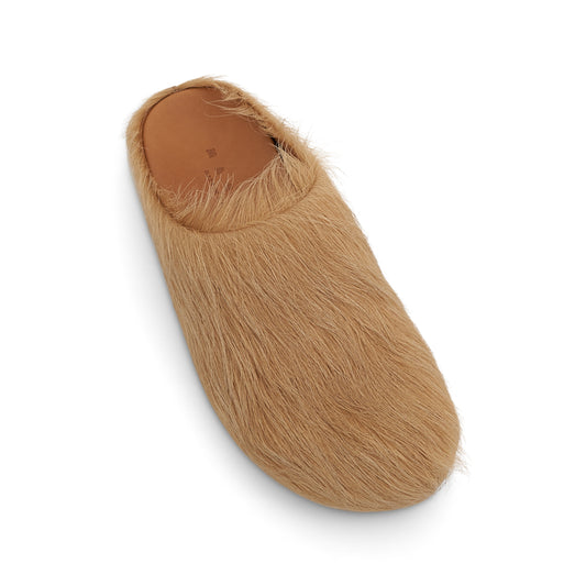 Fussbett Long Hair Calfskin Sabot in Soft Beige