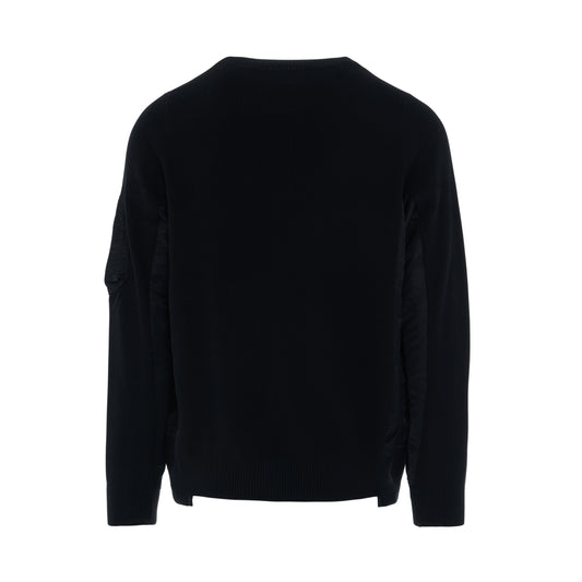 MA-1 & Cotton Knit Pullover in Black