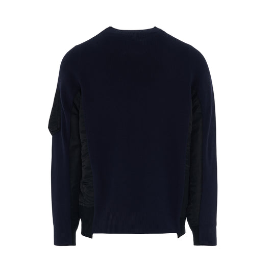 MA-1 & Cotton Knit Pullover in Navy