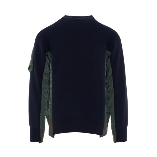 Sponge Sweat & MA-1 Pullover in Navy/Khaki