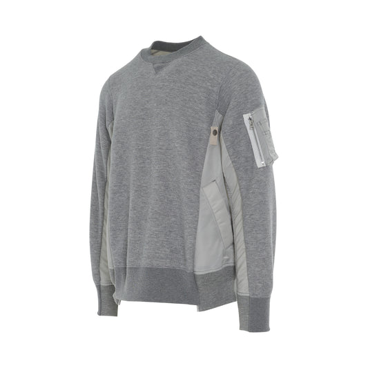 Sponge Sweat & MA-1 Pullover in Light Grey