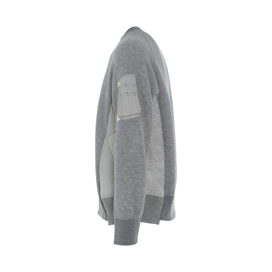 Sponge Sweat & MA-1 Pullover in Light Grey