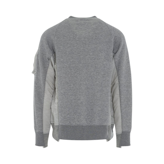 Sponge Sweat & MA-1 Pullover in Light Grey